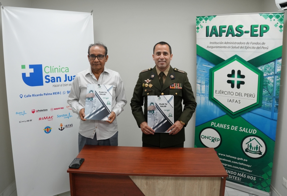 LA IAFAS EP Y LA CL&Iacute;NICA SAN JUAN - IQUITOS FIRMAN CONVENIO